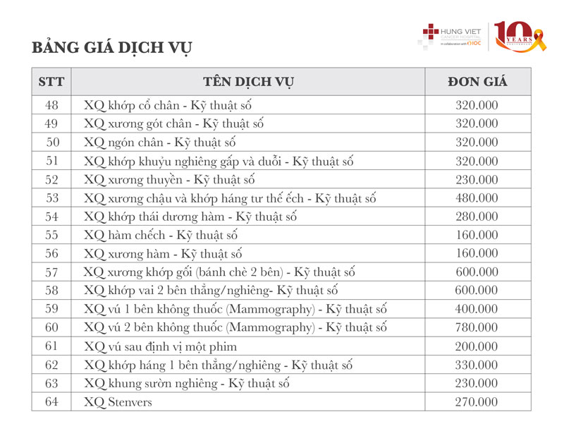 Bảng Giá Dịch Vụ Bệnh Viện Ung Bướu Hưng Việt Mới Nhất - ảnh 6