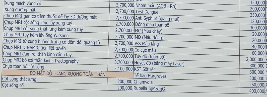 Bảng giá dịch vụ bệnh viện đa khoa 16A Hà Đông - ảnh 4