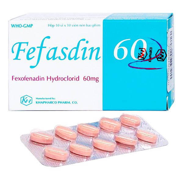 Fefasdin 60 Khapharco: Điều trị viêm mũi dị ứng, mày đay (10 vỉ x 10 viên) - ảnh 1