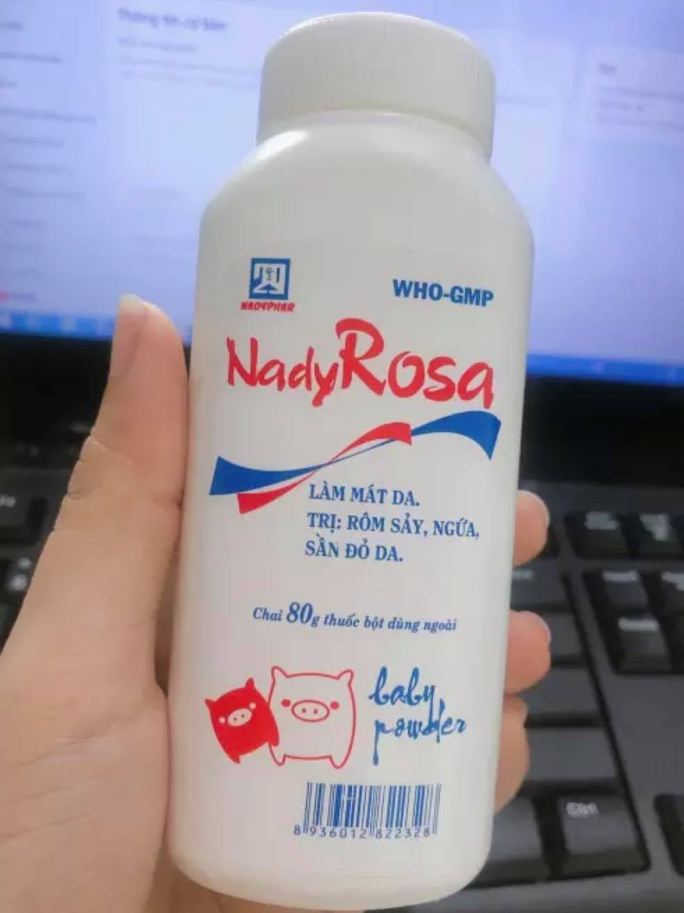 Phấn thoa da NadyRosa Nadyphar 80g – Giảm ngứa, trị rôm sảy và làm mát da hiệu quả - ảnh 2