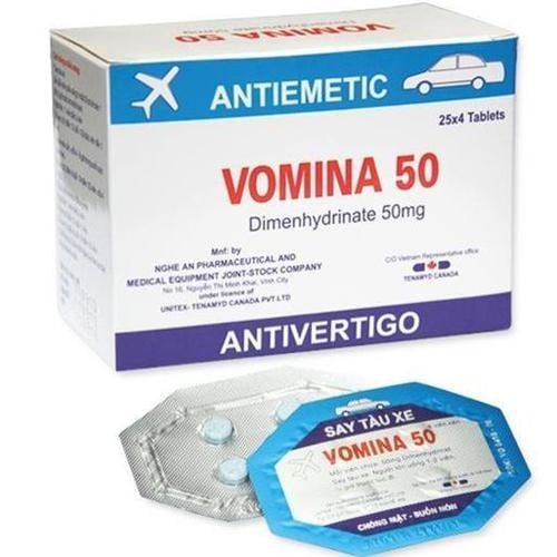Thuốc Vomina Plus 50mg Medipharco – Điều trị buồn nôn, chóng mặt say tàu xe - ảnh 1