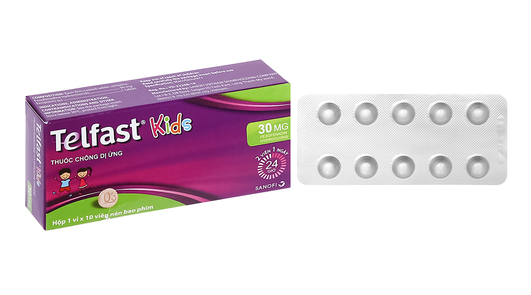 Telfast Kids 30mg – Điều trị viêm mũi dị ứng và mày đay (10 viên) - ảnh 2