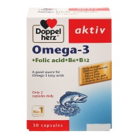 Dầu Cá Omega-3 + Folic Acid + B6 + B12 Tăng Cường Thị Lực (Hộp 30 viên)