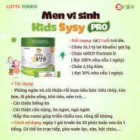 Men Vi sinh Kids Sysy Pro Xanh Cải thiện nhanh tình trạng táo bón, tiêu chảy