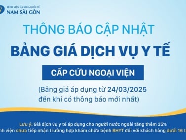 Bảng Giá Dịch Vụ Y Tế Cấp Cứu Ngoại Viện Tại Bệnh Viện Đa Khoa Quốc Tế Nam Sài Gòn (Cập Nhật 2025)