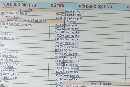 Bảng giá dịch vụ bệnh viện đa khoa 16A Hà Đông