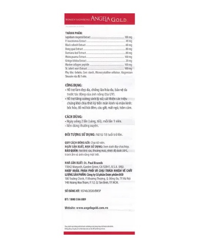 Viên Sâm Angela Gold  60 Viên - Tăng Cường Sắc Đẹp, Sinh Lý Nữ - Ảnh 2