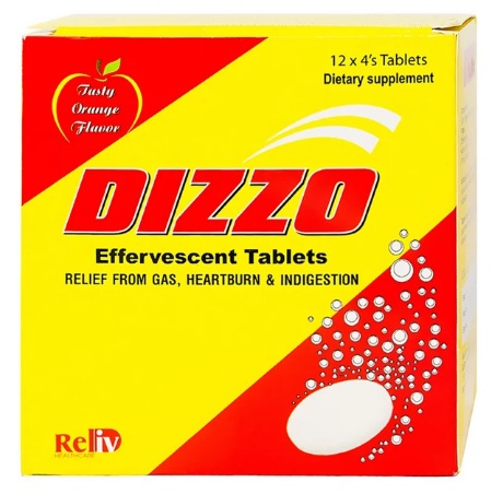 Viên Sủi Dizzo Effervescent Vị Cam 48 Viên - Rối loạn tiêu hóa, Khó tiêu, Đầy hơi - Ảnh 1