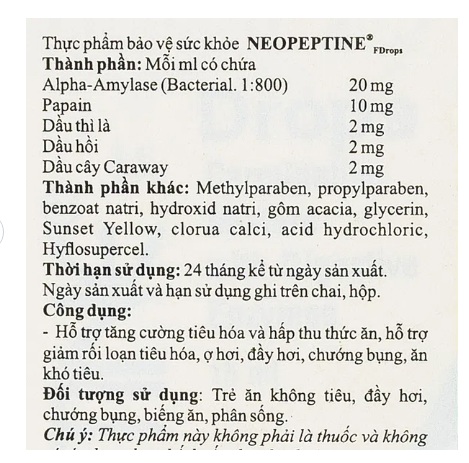 Dung Dịch Uống Neopeptine F Drops (Chai 15ml) - Hỗ Trợ Tiêu Hóa - Ảnh 2