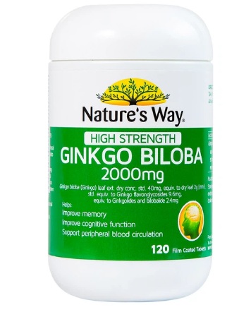 Viên uống Nature's Way High Strength Ginkgo Biloba 2000mg bổ não, tăng cường trí nhớ - Ảnh 1
