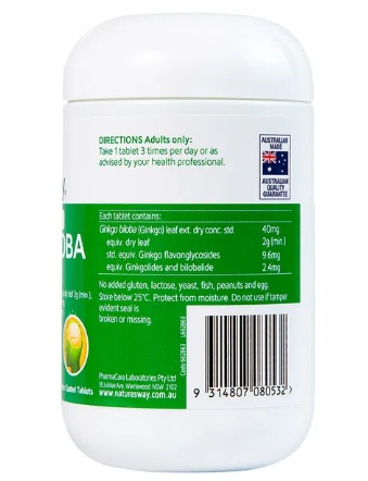 Viên uống Nature's Way High Strength Ginkgo Biloba 2000mg bổ não, tăng cường trí nhớ - Ảnh 3