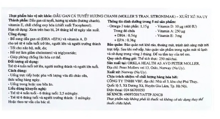 Dầu gan cá tuyết hương chanh Moller's Tran - Ảnh 3