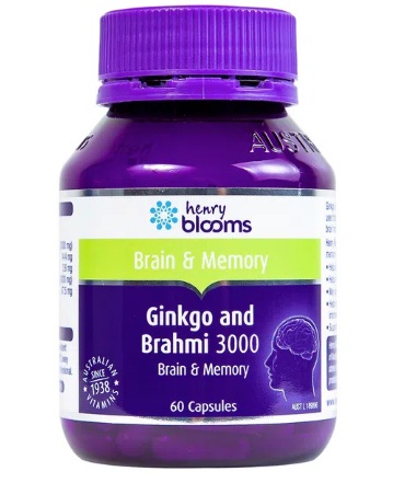 Ginkgo And Brahmi 3000 Henry Blooms Viên Uống Cải Thiện Trí Nhớ 60 Viên - Ảnh 2