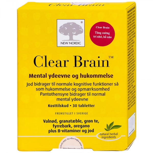 Viên Uống Bổ Não Clear Brain New Nordic, Tăng Cường Trí Nhớ (Hộp 30 Viên) - Ảnh 1