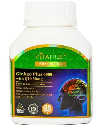 Vitatree Ginkgo Plus 6000 With Q10 50Mg Tăng Tuần Hoàn Não Hộp 60 Viên - Ảnh 2