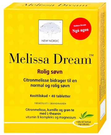Viên Uống Melissa Dream Giảm Căng Thẳng, Giúp Ngủ Ngon Hộp 40 Viên - Ảnh 1