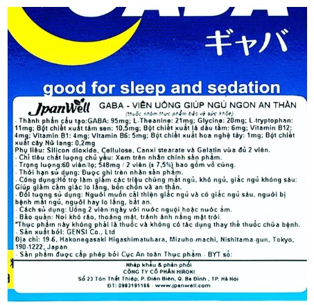 Gaba Jpanwell Giúp Ngủ Ngon An Thần (Hộp 60 Viên) - Ảnh 3