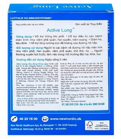 Viên Uống Active Lung Giảm Ho Hộp 30 Viên - Ảnh 3
