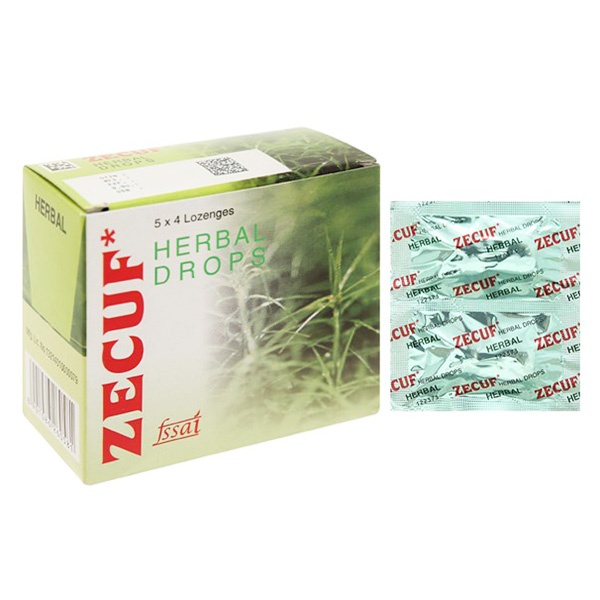 Viên ngậm giảm ho Zecuf Herbal Drops Xanh giúp ấm họng Hộp 20 Viên - Ảnh 2