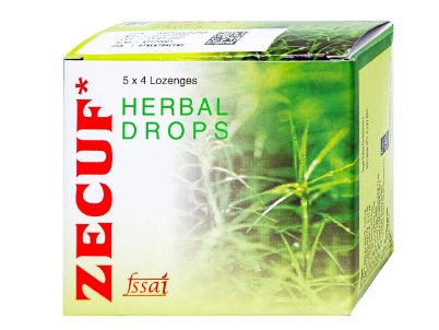 Viên ngậm giảm ho Zecuf Herbal Drops Xanh giúp ấm họng Hộp 20 Viên - Ảnh 1