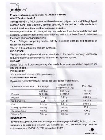 Viên Uống Tendoactive Tăng Cường Sức Khỏe Cho Gân (Hộp 30 Viên) - Ảnh 2