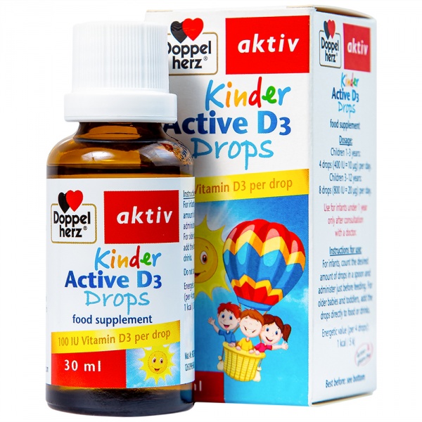 Siro Kinder Active D3 Drops Bổ Sung Vitamin D3 Cho Trẻ (Chai 30Ml) - Ảnh 1
