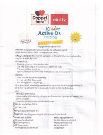 Siro Kinder Active D3 Drops Bổ Sung Vitamin D3 Cho Trẻ (Chai 30Ml) - Ảnh 2