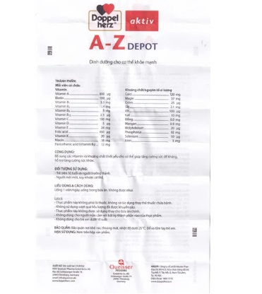 Viên Uống A-Z Depot Bổ Sung Vitamin, Khoáng Chất (Hộp 30 Viên) - Ảnh 4