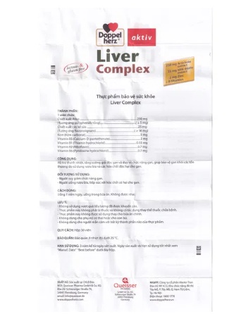 Viên Uống Liver Complex Giải Độc Gan, Hạ Men Gan (Hộp 30 Viên) - Ảnh 2
