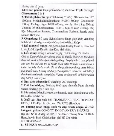 Bổ Khớp Triple Strength Glucosamine 7 In 1 (Hộp 60 Viên) - Ảnh 2