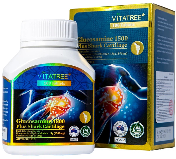 Viên Uống Glucosamine 1500 Plus Shark Cartilage Hỗ Trợ Điều Trị Thái Hóa Khớp (Hộp 100 Viên) - Ảnh 1
