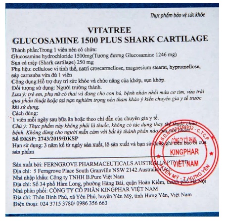 Viên Uống Glucosamine 1500 Plus Shark Cartilage Hỗ Trợ Điều Trị Thái Hóa Khớp (Hộp 100 Viên) - Ảnh 2