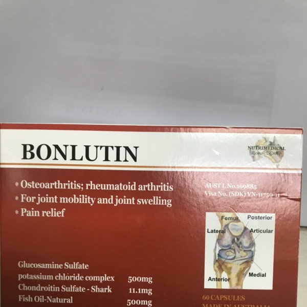 Bonlutin điều trị đau nhức xương khớp, thoái hóa khớp và đau cột sống Hộp 60 viên - Ảnh 1